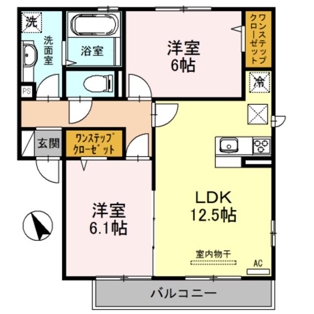 レジデンシア藤沢台(2LDK/1階)の間取り写真