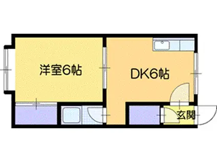 カレッジハウス66(1DK/2階)の間取り写真