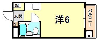 神栄ハイツ(ワンルーム/3階)の間取り写真