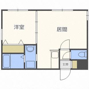アール栄通(1LDK/2階)の間取り写真