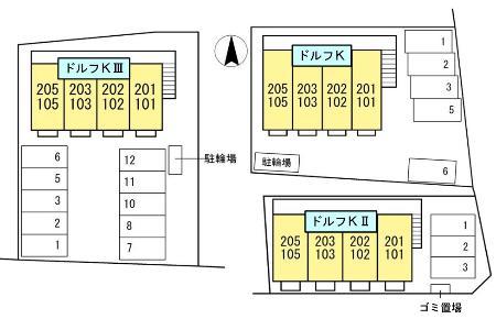 ドルフKII(1K/2階)の間取り写真