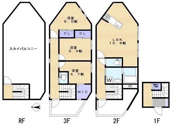 ヴェルデ・ヴェントIII(3LDK/2階)の間取り写真
