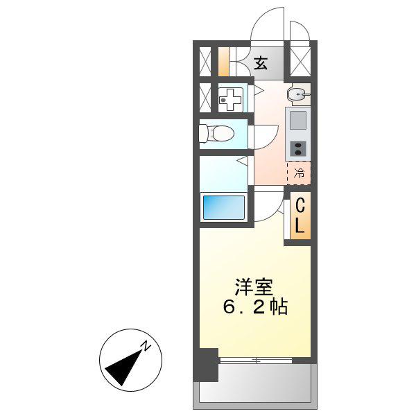 プレサンス名古屋STATIONビジュ(1K/5階)の間取り写真