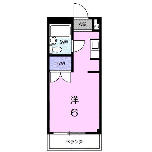 コーポスバル(ワンルーム/3階)の間取り写真