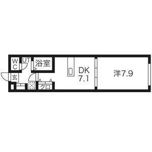 アスコット古川III番館(1LDK/2階)の間取り写真