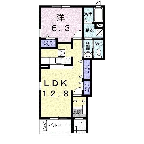 スプランドゥール(1LDK/1階)の間取り写真