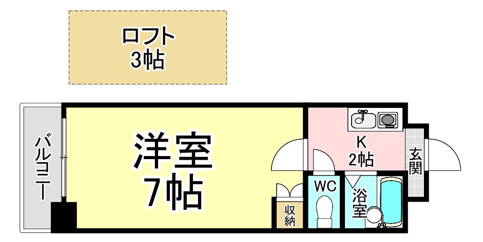パノラマプラザ(1K/9階)の間取り写真