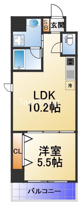 ソフィア東野田(1LDK/7階)の間取り写真