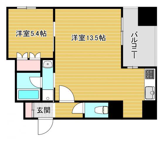 リーガル南久宝寺II(1LDK/6階)の間取り写真