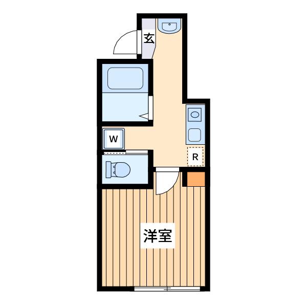 オープン ライズ府中小柳 1(1K/1階)の間取り写真