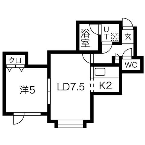 ユニオンライフ(1LDK/3階)の間取り写真