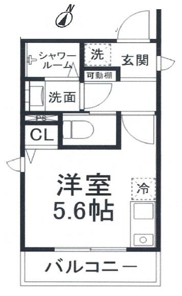 MOE吉野町参番館(ワンルーム/3階)の間取り写真