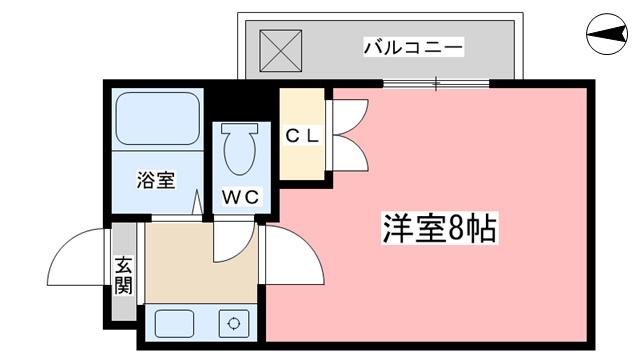 SAKIZOメゾン竹鼻(1K/3階)の間取り写真