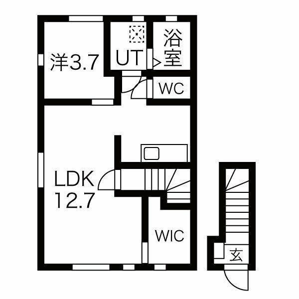 リベルタC(1LDK/2階)の間取り写真