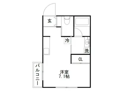 RUHE HAUS-ルーエハウス-(ワンルーム/2階)の間取り写真