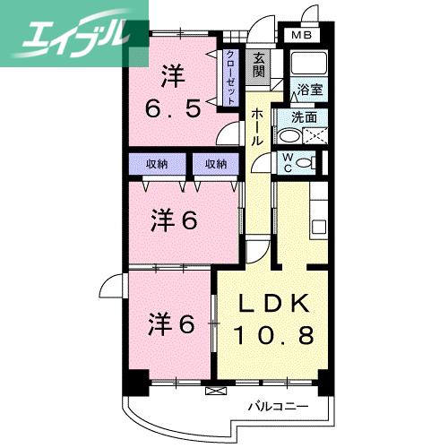 グランデ・ルミエール(3LDK/1階)の間取り写真