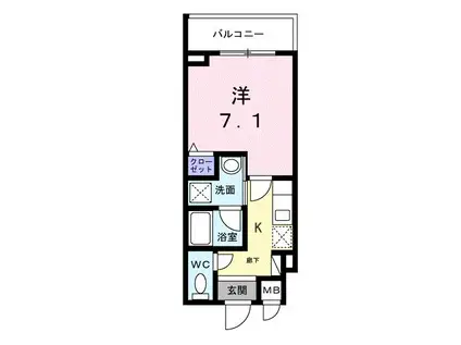 ライズ脇田町 B館(1K/5階)の間取り写真