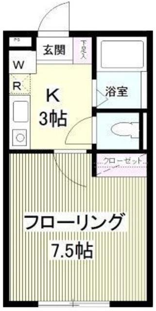 レジデンスインHATOGAYA(1K/2階)の間取り写真