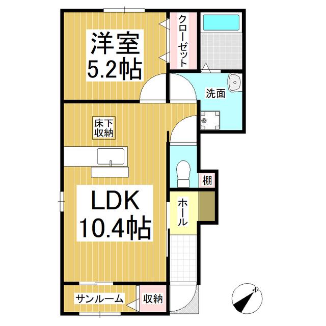 ラ クラス(1LDK/1階)の間取り写真