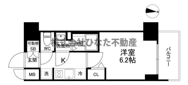 プレサンス堺筋本町ディスティニー(1K/13階)の間取り写真