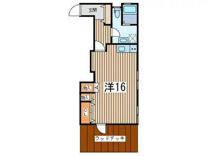 シーサイドテラスIII(ワンルーム/1階)の間取り写真