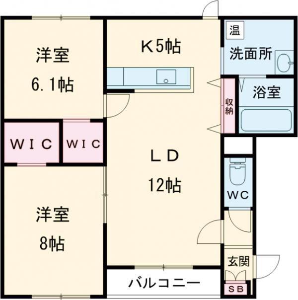 三条西ハイム(2LDK/1階)の間取り写真
