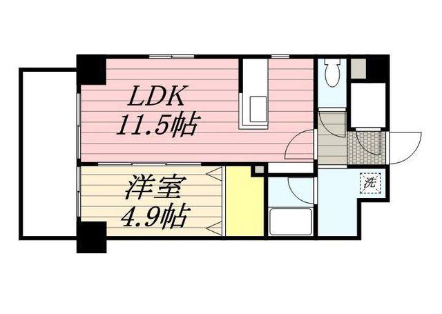 プレスタイル博多駅南 (1LDK/3階)の間取り写真