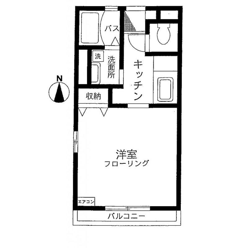 ソレイユ(1K/1階)の間取り写真