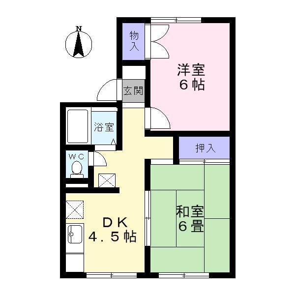 リアスハイツ(2DK/1階)の間取り写真