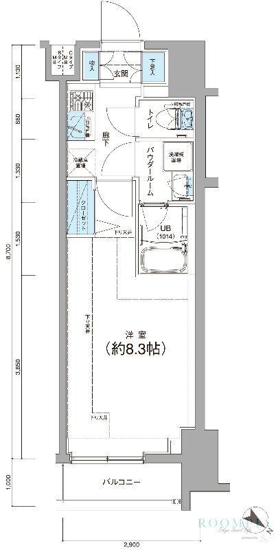 メインステージ千歳烏山(1K/3階)の間取り写真