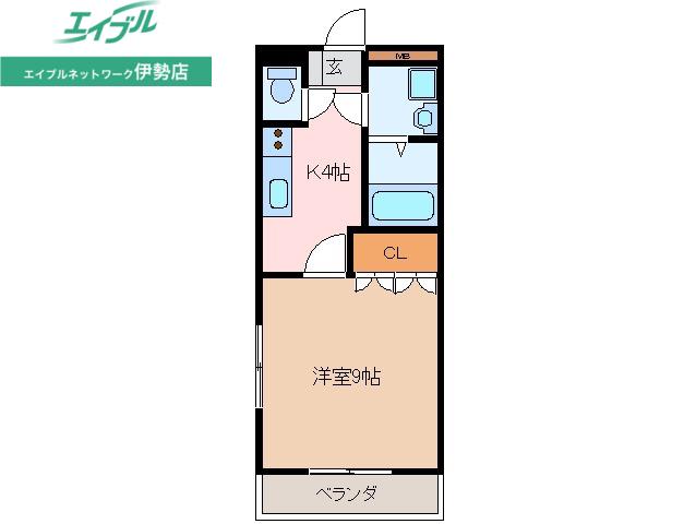 ピュア・スクエア(1K/1階)の間取り写真