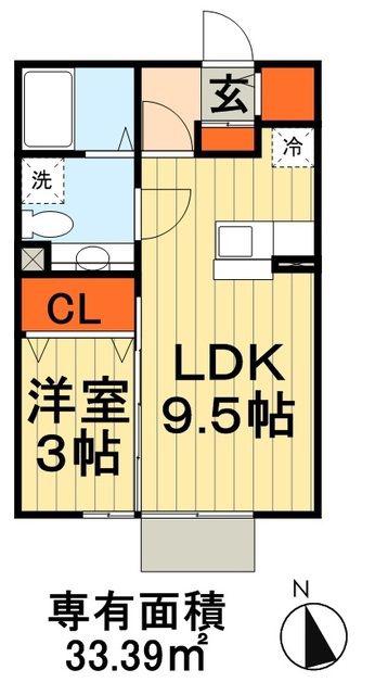 ノーベルパーク15(1LDK/1階)の間取り写真