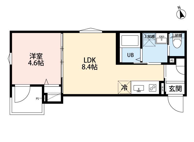 ROBOT HOME 四ツ木(1LDK/1階)の間取り写真