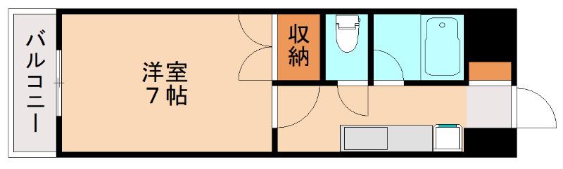 キャンパスシティ正門前III(1K/3階)の間取り写真