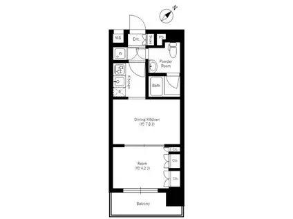 ラグジュアリーアパートメント横浜黄金町(1DK/3階)の間取り写真