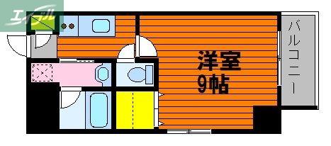 LE CUBE富田町(1K/2階)の間取り写真