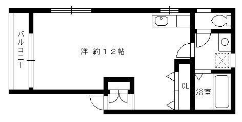 LACASAMIYAKO(ワンルーム/1階)の間取り写真