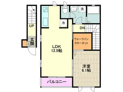 アザレアコート(1LDK/2階)の間取り写真