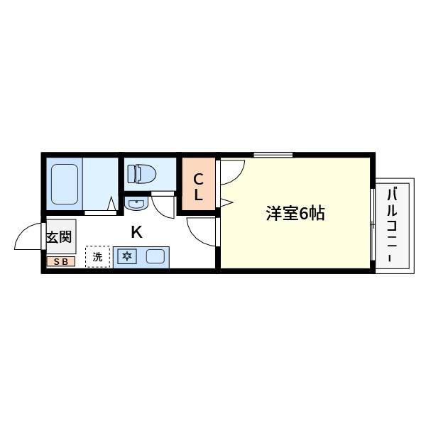 ルーミー葛西(1K/1階)の間取り写真