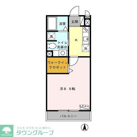 アンジェロ(1K/2階)の間取り写真