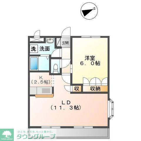 TIARA(1LDK/2階)の間取り写真