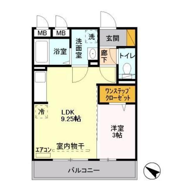 シャルムマリー(1LDK/2階)の間取り写真
