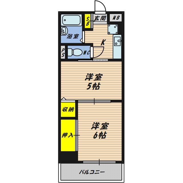 エクセレント関目II山崎マンション(2K/3階)の間取り写真