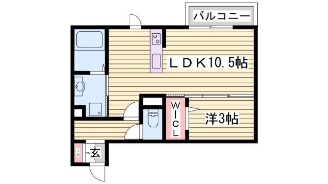メゾン・クラージュ(1LDK/1階)の間取り写真
