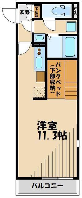 ミランダソレーユ(ワンルーム/1階)の間取り写真