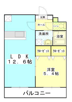ティアラ(1LDK/2階)の間取り写真