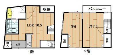 安斉梅島3丁目(2LDK/1階)の間取り写真