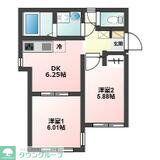 GLANZ碑文谷(2DK/1階)の間取り写真