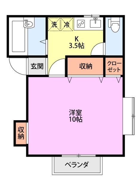 ビバリー新栄町(1K/1階)の間取り写真