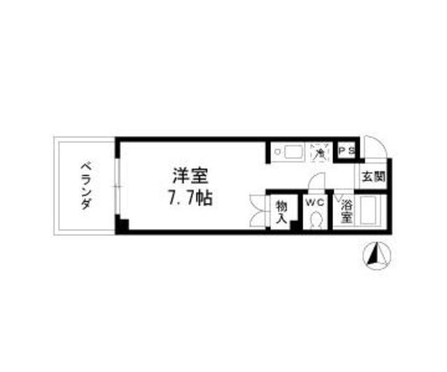 クレセント新瑞(ワンルーム/3階)の間取り写真